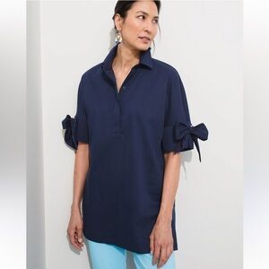 Chico’s No Iron Bow-and-Grommet Tunic